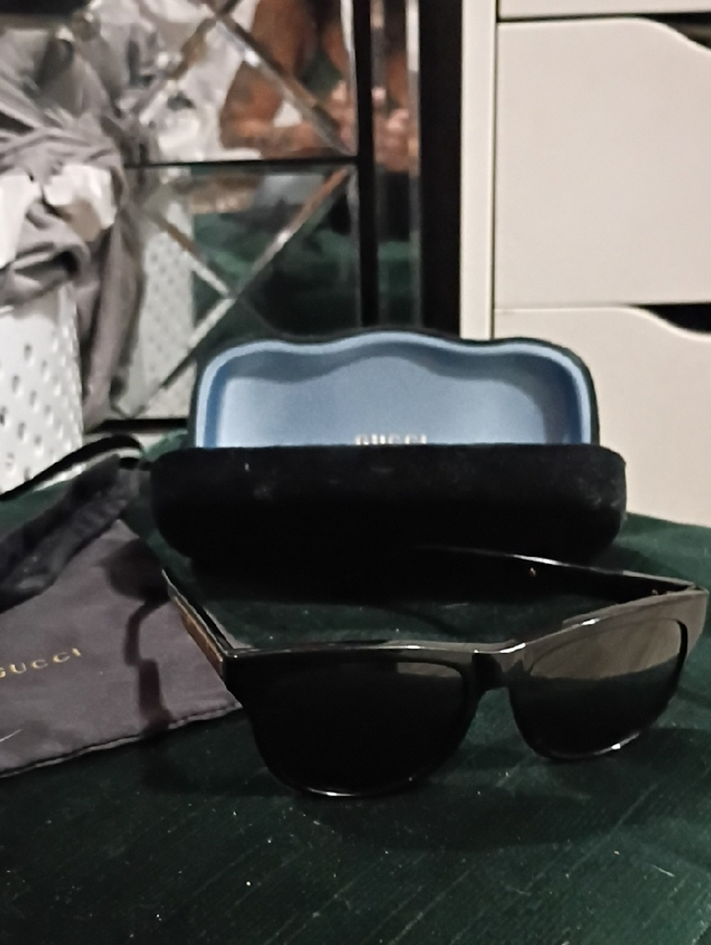 Gucci Black Shield Sunglasses